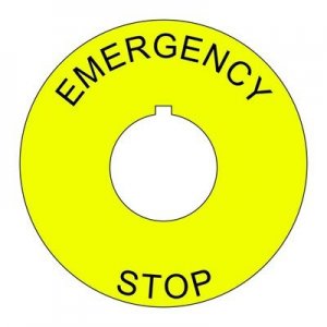 Plastic Legend Plate - 22mm Emergency Stop
