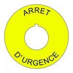Plastic Legend Plate 22mm Emergency Stop French