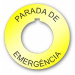Plastic Legend Plate 30mm Emergency Stop Spanish