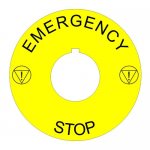 Plastic Legend Plate 22mm Emergency Stop ISO