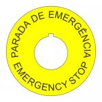 22mm Spanish English Emergency Stop Legend Plate