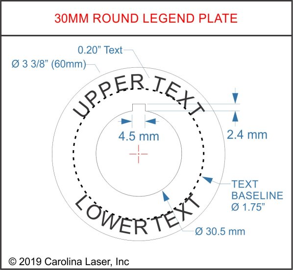 Plastic Legend Plate - 30mm Emergency Stop - Click Image to Close