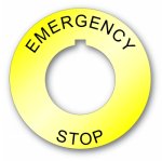 Plastic Legend Plate 30mm Emergency Stop