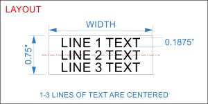 Plastic Nameplate - 3/4" x 2 1/2" - 3/16" Text