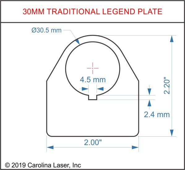 Plastic Legend Plate - 30mm Traditional - Blank - Click Image to Close