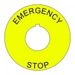 Plastic Legend Plate 22mm Emergency Stop