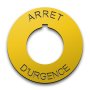 Plastic Legend Plate - 30mm Emergency Stop - French