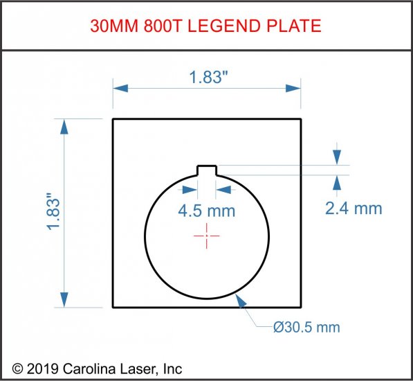 Plastic Legend Plate - 30mm 800T - Blank - Click Image to Close