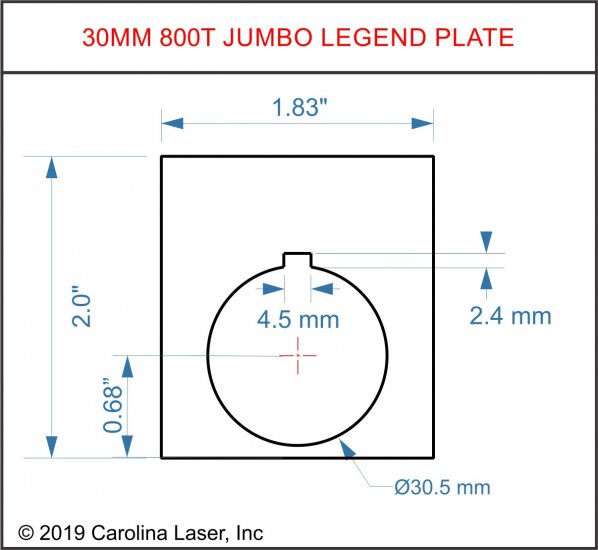 Plastic Legend Plate - 30mm 800T Jumbo - Blank - Click Image to Close