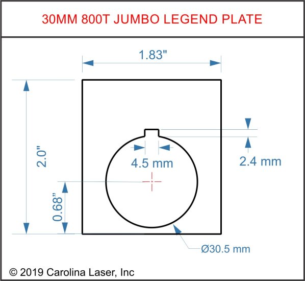 Plastic Legend Plate - 30mm 800T Jumbo - Blank - Click Image to Close