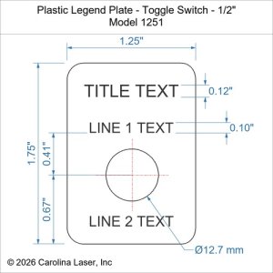 Plastic Legend Plate - Toggle Switch - 1/2"