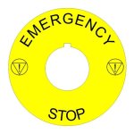 Plastic Legend Plate 22mm Emergency Stop ISO