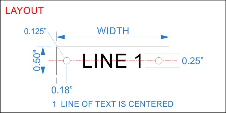 Plastic Nameplate - 1/2"x 1 3/4" - 1/4" Text - Mtg Holes - Click Image to Close