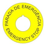 22mm Spanish English Emergency Stop Legend Plate