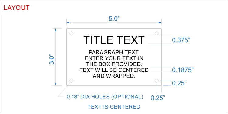 Plastic Nameplate - 3" x 5" - Information Sign - Click Image to Close