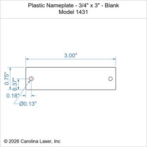 Plastic Nameplate - 3/4" x 3" - Blank