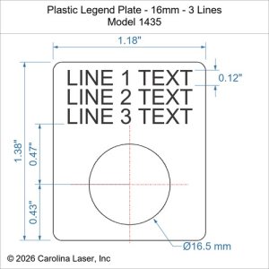 Plastic Legend Plate - 16mm - 3 Lines