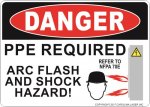 5" x 7" Danger Arc Flash Warning Decal