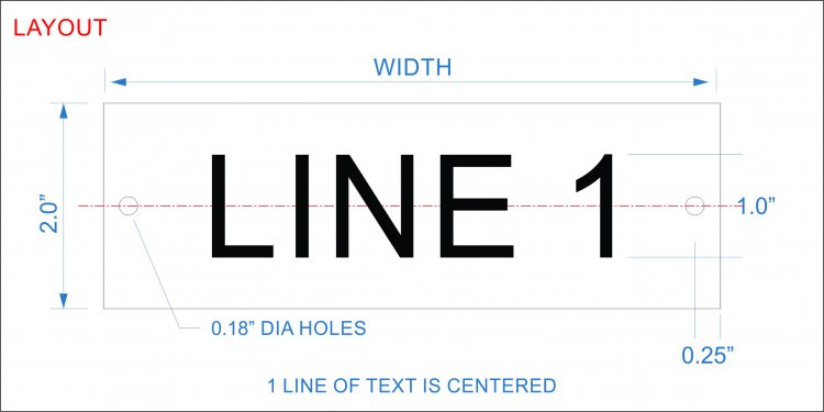 Plastic Nameplate - 2" x 4" - 1" Text - Mtg Holes - Click Image to Close