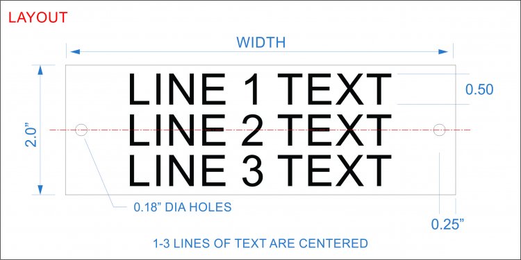 Plastic Nameplate - 2" x 4" - 1/2" Text - Mtg Holes - Click Image to Close
