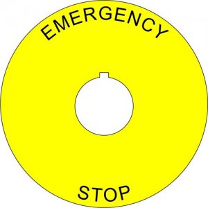 Plastic Legend Plate - 22mm Emergency Stop - 80mm