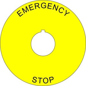 Plastic Legend Plate - 22mm Emergency Stop - 80mm