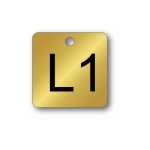 Engraved Brass Tag 1.5" Square Style 1