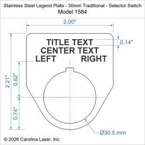Stainless Steel Legend Plate - 30mm Traditional - Selector Switch