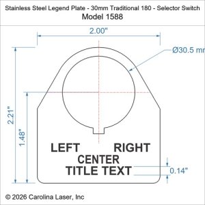 Stainless Steel Legend Plate - 30mm Traditional 180 - Selector Switch