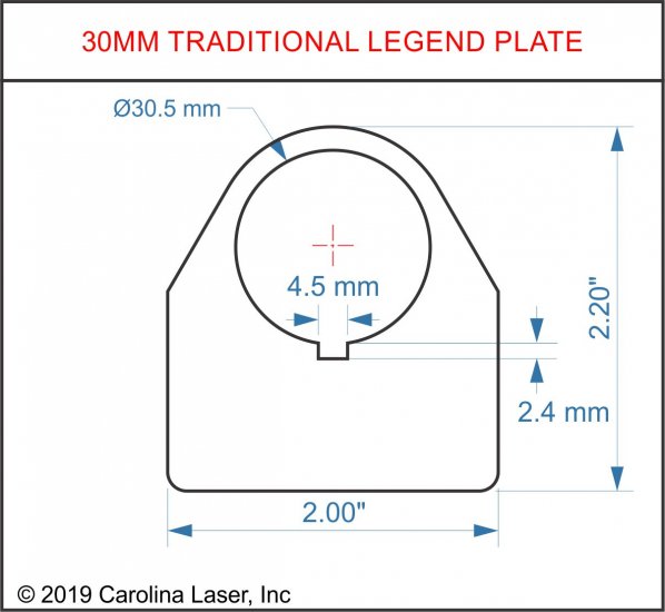 Stainless Steel Legend Plate - 30mm Traditional - Blank - Click Image to Close