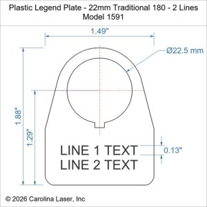 Plastic Legend Plate - 22mm Traditional 180 - 2 Lines