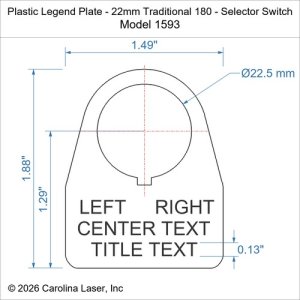 Plastic Legend Plate - 22mm Traditional 180 - Selector Switch