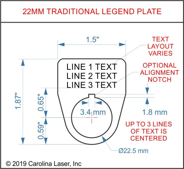 Modal Additional Images for Stainless Steel Legend Plate - 22mm Traditional 180 - 2 Lines