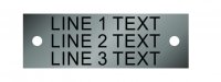 Stainless Steel Nameplate - 1" x 3" - 1/4" Text - Mtg Holes