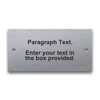 Stainless Steel Nameplate - 2" x 4" - 1/4" Text - Mtg Holes