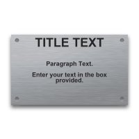 Stainless Steel 3" x 5" Engraved Information Sign