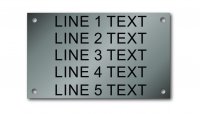 Stainless Steel Nameplate - 3" x 5" - 3/8" Text - Mtg Holes