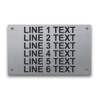 Stainless Steel Nameplate - 3" x 5" - 3/8" Text - Mtg Holes