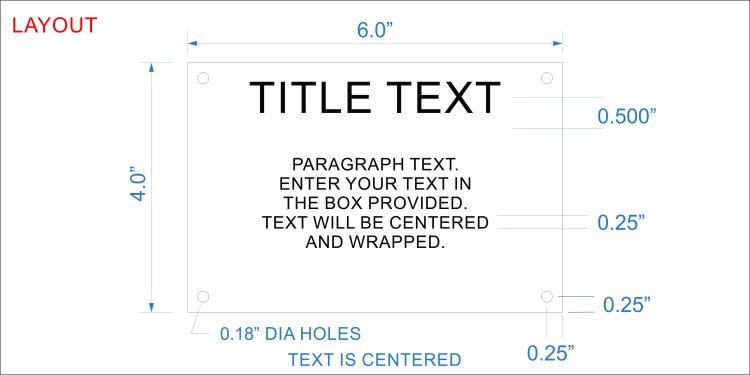 Stainless Steel 4" x 6" Engraved Information Sign - Click Image to Close