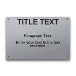 Stainless Steel 4" x 6" Engraved Information Sign
