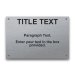 Stainless Steel 4" x 6" Engraved Information Sign