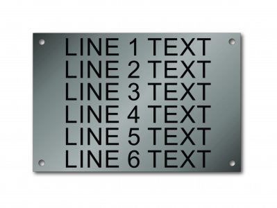Stainless Steel Nameplate - 4" x 6" - 1/2" Text
