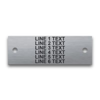 Stainless Steel Nameplate - 1" x 3" - 1/8" Text - Mtg Holes
