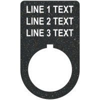 Textured Plastic Legend Plate - 22mm AB 800F 12X Font L - 3 Lines