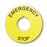 Textured Plastic Legend Plate - 22mm Emergency Stop
