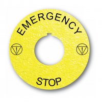 Textured Plastic Legend Plate - 22mm Emergency Stop - ISO