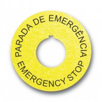 Textured Plastic Legend Plate - 22mm Emergency Stop - Spanish