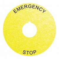 Textured Plastic Legend Plate - 22mm Emergency Stop - 80mm