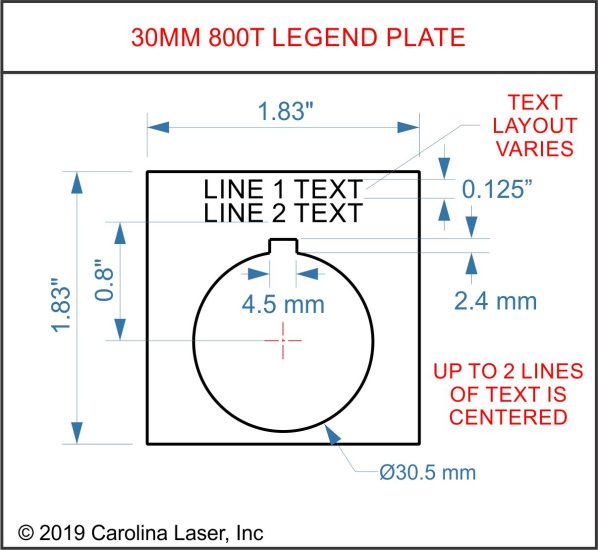 Textured Plastic Legend Plate - 30mm 800T - 2 Lines - Click Image to Close