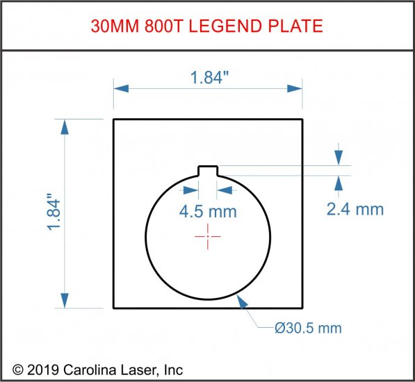 Textured Plastic Legend Plate - 30mm 800T - Blank - Click Image to Close